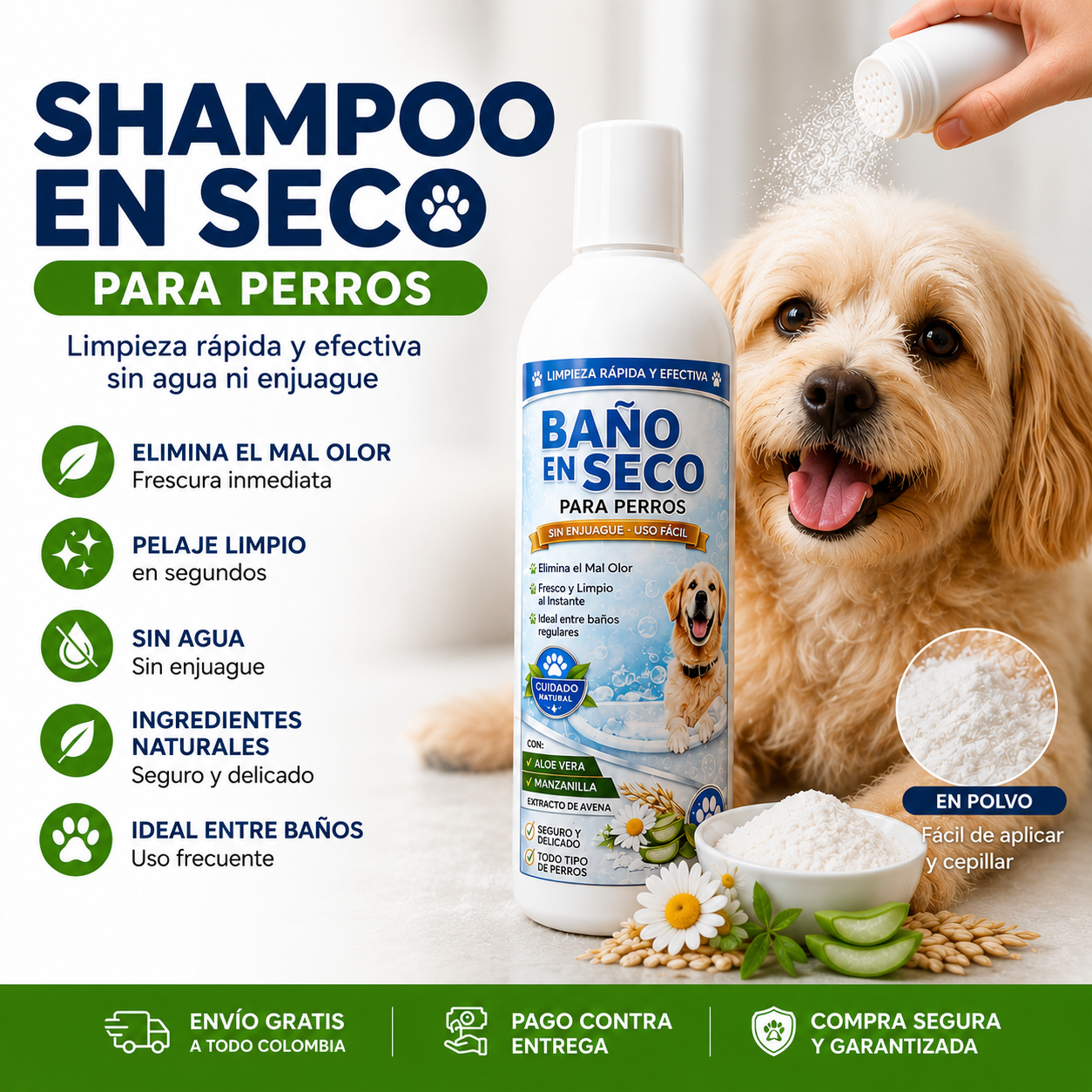 Limpia y elimina malos olores sin necesidad de bañar a tu mascota